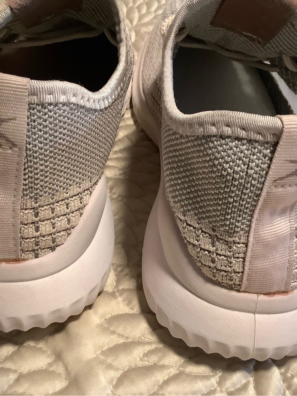 Aesthetica Knit Slip-On Sneakers in Light Pink and Cream